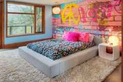 cool-beds-for-teens-Kids-Eclectic-with-accent-wall-bedside-table